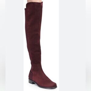 Stuart Weitzman 5050 Suede OverThe Knee Tall Boot Stretch Round Toe Burgundy 5.5